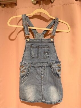 Kidscool girls denim jeans overall dress.